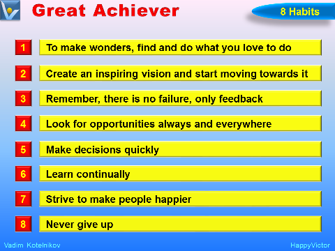 Habits of Successful People: 8 Habits of a Great Achiever by Vadim Kotelnikov